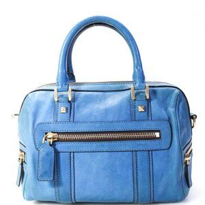 Emilio Pucci Womens Leather Handbag Blue, New